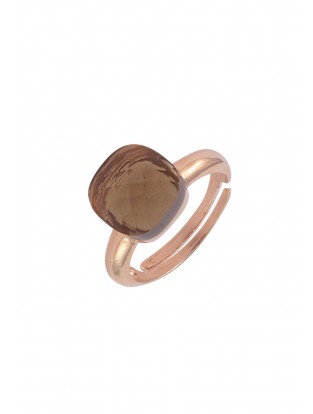 Ring mit Schmuckstein bronze
