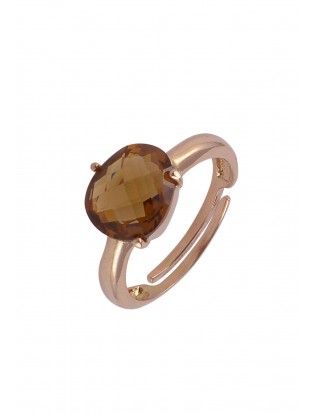 Ring mit ovalem Schmuckstein bronze