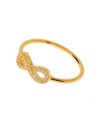 Leaf Ring 'Infinity' mit Zirkonia vergoldet