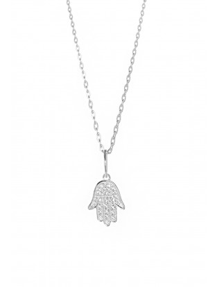 Leaf Halskette 'Fatima's Hand' Silber