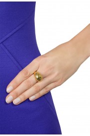 Cocktail Ring 'Damier' vergoldet