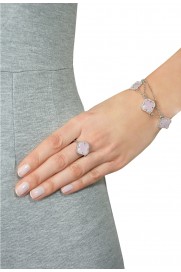 Ring 'Kleeblatt Simple' rosa Silber