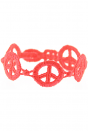 Armband 'Peace' neon pink