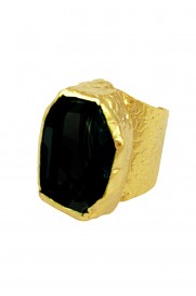 Ring vergoldet mit Onyx