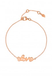 Leaf Armband 'Love' rosé vergoldet