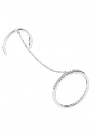 Leaf Double Ring Silber