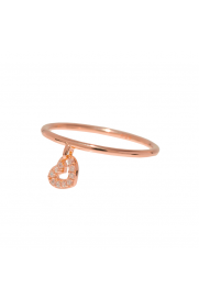 Leaf Ring mit Anhänger 'Herz' rosé vergoldet