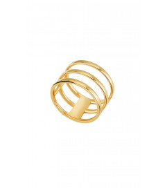 Kurshuni Ring 'Triple' vergoldet