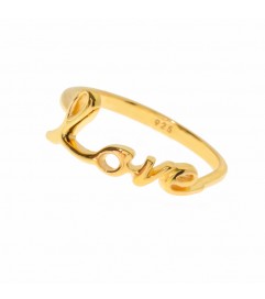 Leaf Ring 'LOVE' silber vergoldet