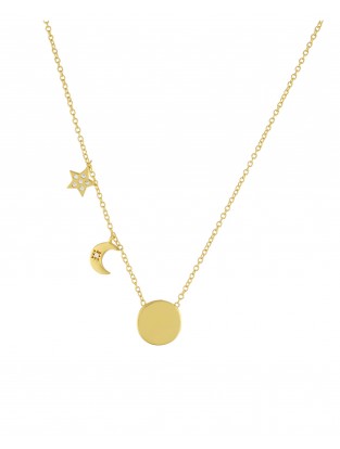 Halskette 'Moon and Star' Silber vergoldet