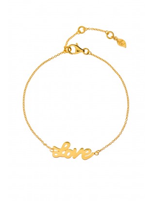 Leaf Armband 'Love' vergoldet