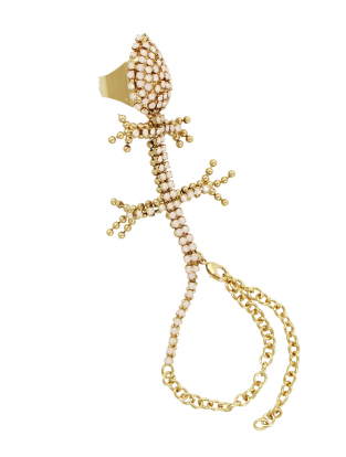 Handpiece 'Tanzanite Lizard' gold-rosa