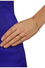 Leaf Ring mit Anhänger 'Herz' vergoldet