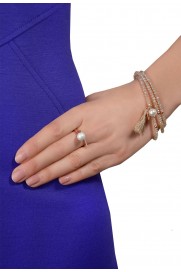 Ring mit Zirkonia und Perle rosé vergoldet