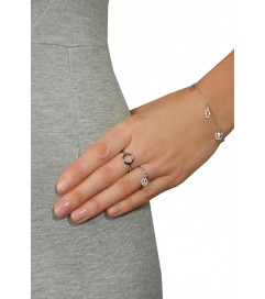 Leaf Ring mit Anhänger 'Peace' silber