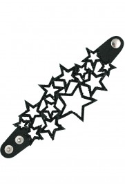 Glamour Armband mit Sternen schwarz