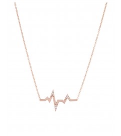 Halskette 'Heartbeat' mit Zirkonia Silber rosé vergoldet