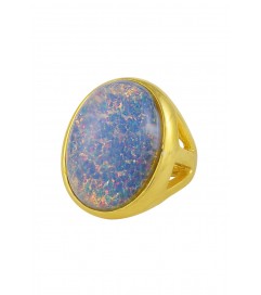 Kenneth Jay Lane Ring 'Blue Opal' vergoldet