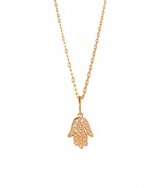 Leaf Halskette 'Fatima's Hand' vergoldet